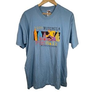 Vintage 1999 Motorola walk blue short sleeve single stitch t shirt